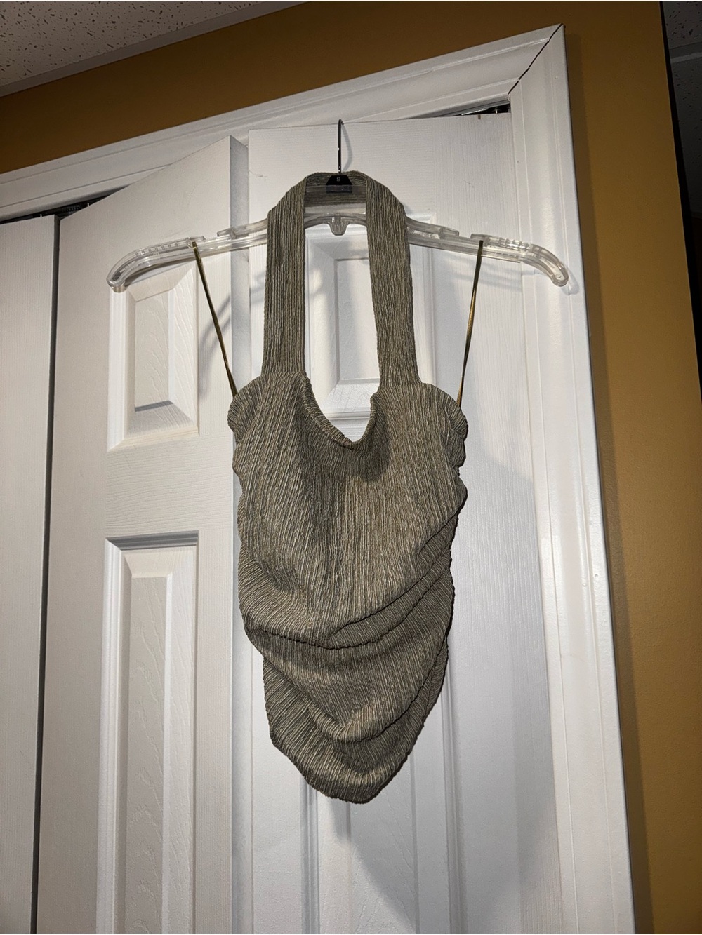 Zara Textured Voluminous Halter Top, NWT